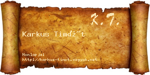 Karkus Timót névjegykártya